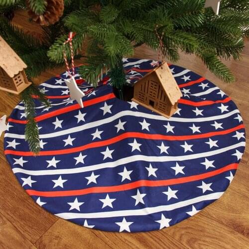 American National Day Independence Day Decorations Christmas-Tree Skirt Double-Layer Stars and Stripes Festival to Decorate Home