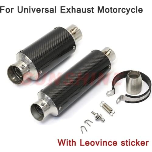 Motorcycle Universal Exhaust Escape Moto Pipe Muffler Carbon Fiber Bicycle Modified Slip on For YZF R6 Z250 CBR500 NMAX 125 FZ6