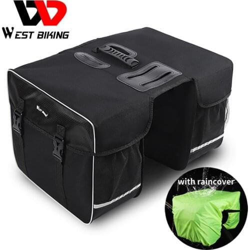 WEST BIKING 30L Bicycle Bag Waterproof Double-Side Large Capacity Rear Rack Pannier Cycling MTB Bike Luggage Carrier Trunk Bags