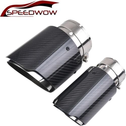 SPEEDWOW 1PC Car Exhaust Tail Pipe 3k Carbon Fiber Tail Pipe Auto Styling Modification Muffler Straight Edge Tips