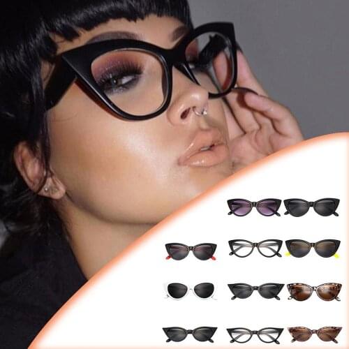 Top quality Women Small Frame Vintage Cat Eye Sunglasses UV400 Sun Shades Glasses Street Eyewear Trending Sunglasses Wholesale