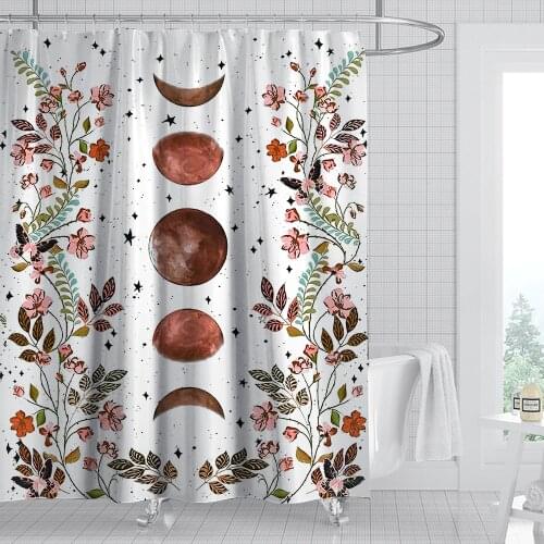 High Quality Digital Print Flower Pattern Shower Curtains 2021 Waterproof 180x180cm Home Bathroom Curtains rideau de douche T646