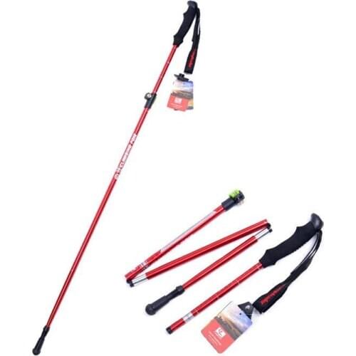 High strength Aluminum alloy 115CBM Trekking poles Folding outdoor Alpenstock