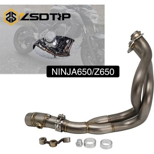ZSDTRP Motorcycle Full Exhaust System Front Middle Link Pipe For Kawasaki NINJIA650/Z650 17-19 Modified Exhaust System