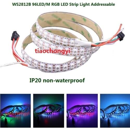 1M WS2812B WS2812 RGB LED Strip 96Led Individual Addressable 5V white PCB IP20