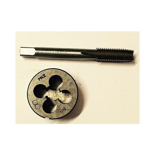 1pc HSS Machine M12 X 1.5mm Plug Tap and 1pc M12 X 1.5mm Die Threading Tool