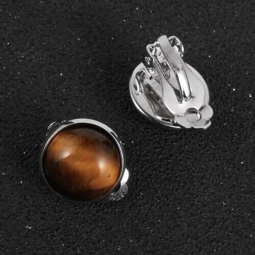 14 Styles Small Natural Stone Crystal Beads Clip Earrings For Women Without Piercing Boho Ear Cuff Female Party Wedding Jewerly