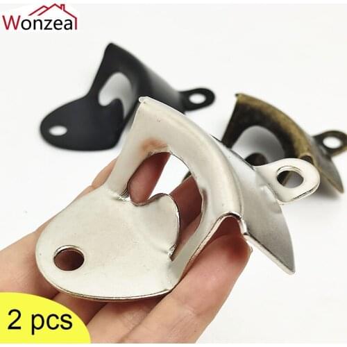 2pcs Vintage Retro Kitchen Beer Bottle Opener Rustic Cast Iron Wall Mounted Open Tool Home Accessories Supplies Bar Gift