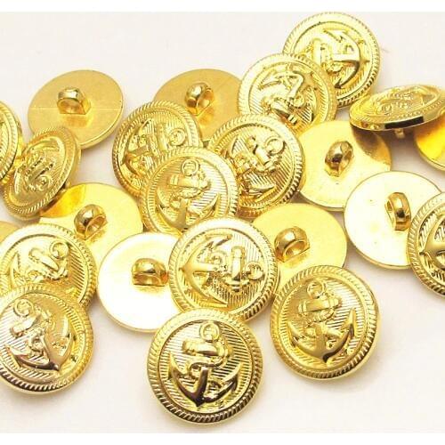 20pcs Gold Plastic Buttons 20mm Sewing Craft Back Holes Wholesales