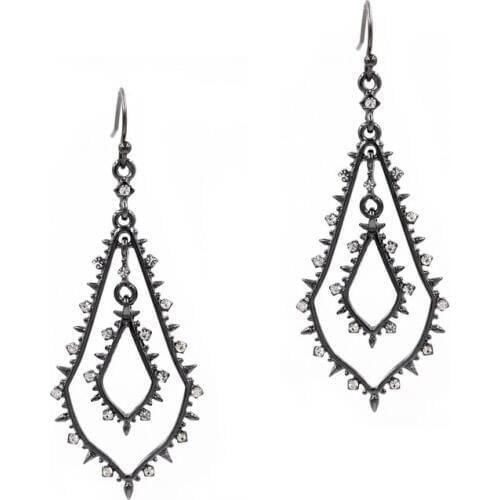 2020 New fashion double drop all around crystal cluster tear drop earrings for women