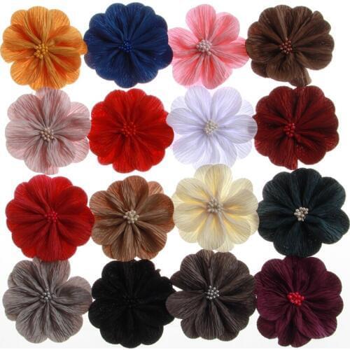 10PCS 3.2" 8.2CM Fashion Artificial Flowers For Wedding Decoration Invitation Fabric Flower For Cloth Shoes Heads