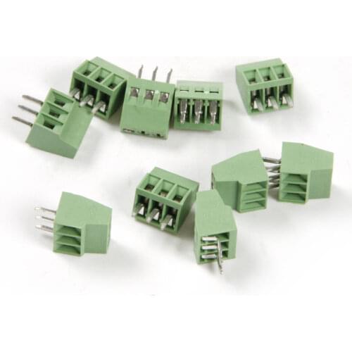 50pcs 3 Poles 3 Pin 2.54mm 0.1" PCB Universal Screw Terminal Block Connector