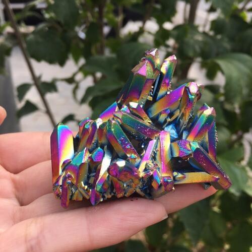 56g Natural beauty of electroplated metallic stone flowers