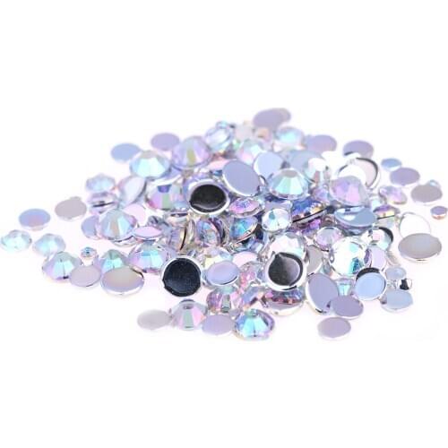 Acrylic Rhinestones White AB Color Many Sizes Shoes Clothing Decorations Sparkling Newest Nail Art Decorations