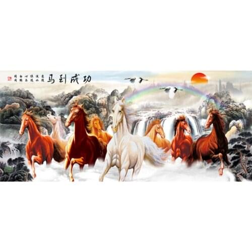 Eight Horses DIY New Crafts Diamond Embroidery For Decoration Round Diamond Painting Full