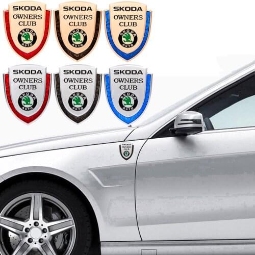 Car Rear Trunk Emblem Side Badge for Skoda Octavia 2 A7 Tour RS Fabia 1 Rapid Kodiaq Superb Kamiq Yeti Metal Accessories