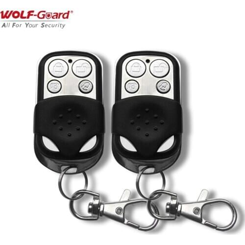 2Pcs Wolf-Guard 433MHz Wireless Remote Control Keyfobs 4 Keys Portable Accessories for Home Alarm Sceurity Burglar System