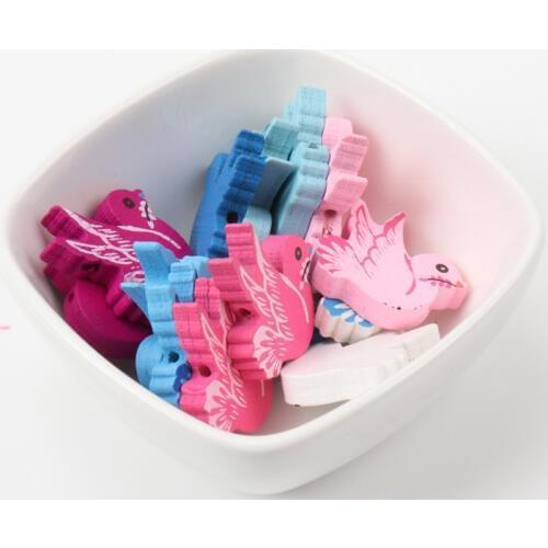 Natural Wooden beads 2018 new Mix Bird Spacer Beads For Jewelry Making 24x26mm 20Pcs DIY KL127