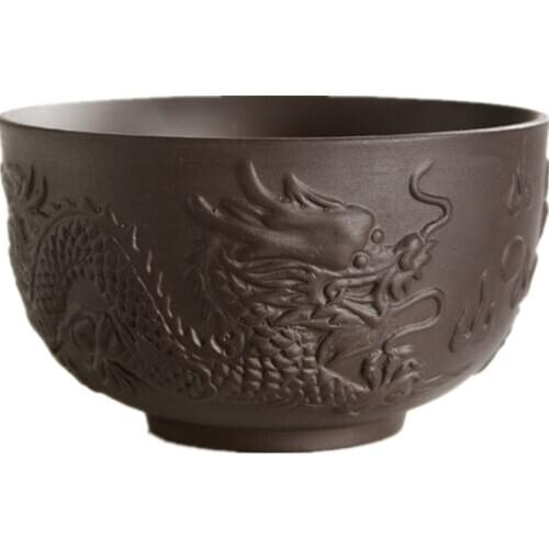 Dragon And Phoenix Tea Cup Handmade Purple Clay Pu'er Cup Of Drinkware Kungfu Cup Of Tea Accessories