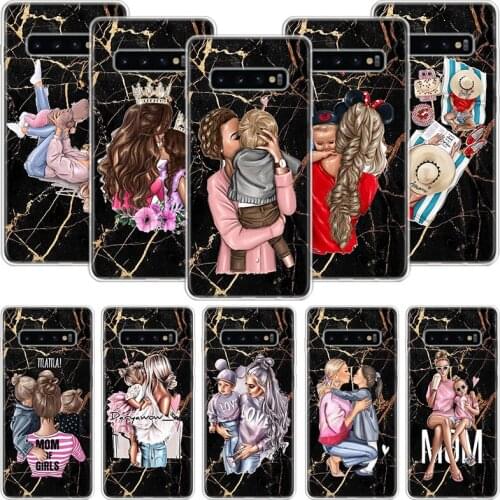 Mom Baby Love Girl Phone Case For Samsung Galaxy S10 S20 S21 S9 S8 S7 Note 10 20 9 8 FE J4 J6 Ultra Plus Lite Pro + Edge Cover