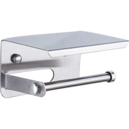 Toilet Paper Holder with Shelf Wall Mounted Mobile Phone Paper Towel Holder Decorative Bathroom Roll Paper Holder WJ74