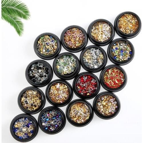 DIY Faux Pearl Glitter Rhinestones Nail Art Sequins Patch Mixed Manicure Decor Nail Sequins nail art decorations nail art nails