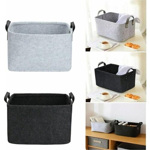 1pc Felt Storage Basket Folding Storage Box Closet Toys Hamper Laundry Bag Shelf Box Organizer Bedroom Socks Storage