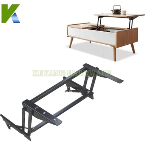 Space saving furniture hardware lift up coffee table mechanism with gas spring for folding table