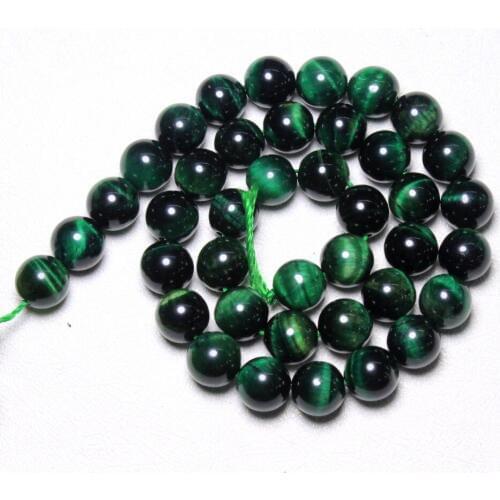 Top Green Tiger eye Natural Semi -precious Stone Round Beads For Jewelry Making 6/8/10/12mm DIY Bracelet Necklace Strand 15