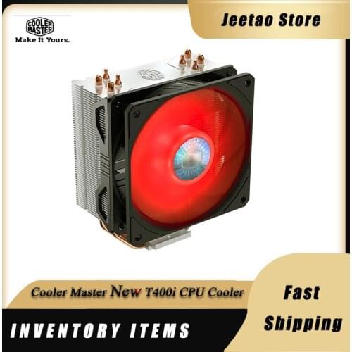 Cooler Master New T400i CPU Cooler 4 Heat pipe PC radiator With 120mm red light CPU Cooling fan For Intel LGA 1200 1151 1155
