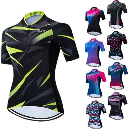 Weimostar Summer Pro Cycling Jersey Women Short Sleeve MTB Bike Jersey Tops Summer Bicycle Shirt Road Cycling Clothing Maillot