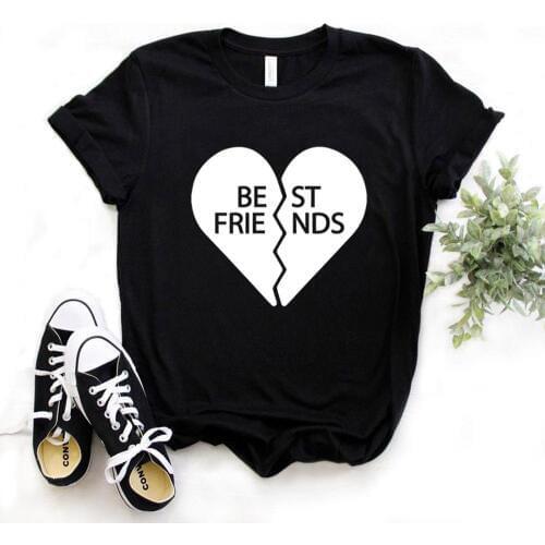 Best friends broken heart Print Women Tshirts Cotton Casual Funny t Shirt For Lady Yong Girl Top Tee Hipster 6 Color NA-847