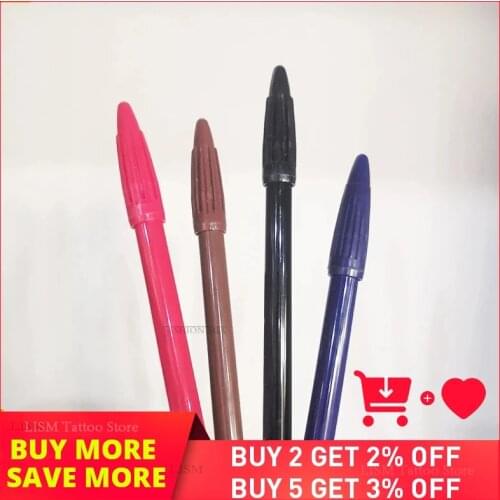 Tattoo Marker Pen Permanent Makeup Eyebrow Microblading Thin Scribe Tool Black/Red/Blue Piercing Skin Marker Position Supply