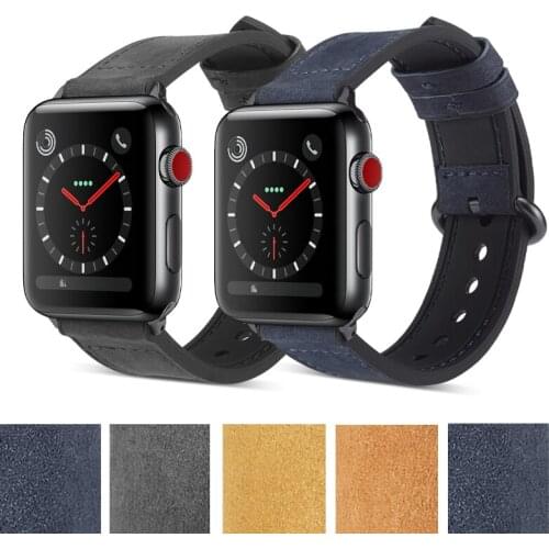 Frosted soft leather Band For Apple Watch 38/40 42/44mm Wist Strap Bracelet for iWatch Series SE 6 5 4 3 2 Watchband Accessories