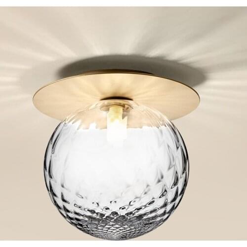 Copper Light Luxury Living Room Ceiling Porch Corridor Entrance Balcony Cloakroom Circular LED Crystal Ceiling Lamp