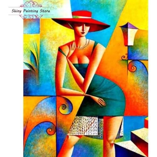 DIY Square/Round Full Drill Diamond Painting Diamond Embroidery Cross Stitch Kits Mosaic Picasso Abstract Woman Picture Wall Art