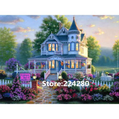 New Villa garden scenery Needlework,For embroidery,14CT DIY Cross stitch kits,Art Pattern counted Cross-Stitching home decor