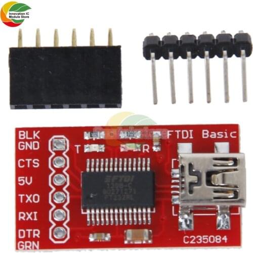 FT232RL FTDI USB 2.0 to TTL Serial Adapter Module Development Board Mini USB Interface 3.3V 5V for Arduino with Pin