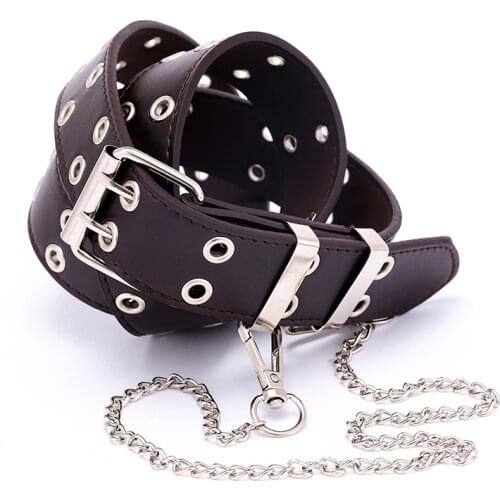 Fashion Women Punk Chain Belt Ladies Adjustable Double/Single Row Hole Eyelet Jeans Waistband with Eyelet Chain Decorative Belts