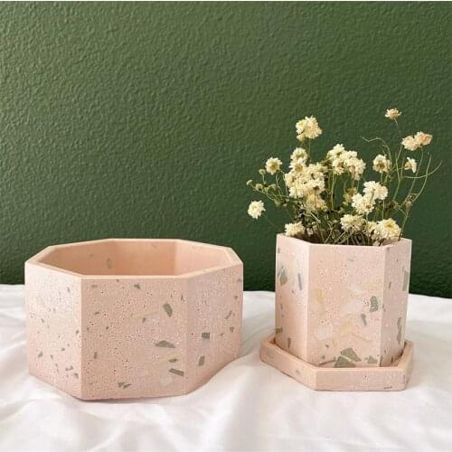 Concrete Flower Pot Silicone Mold Big Size Geometric Round Cement Planter Mold Bowl-shaped Concrete Pot Mould Large