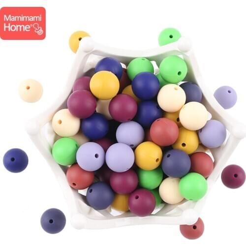 Mamihome 15mm 20pc Silicone Beads Baby Teether Food Grade Perle Silicone Rodent DIY Nursing Necklace Gifts ChildrenS Goods Toys