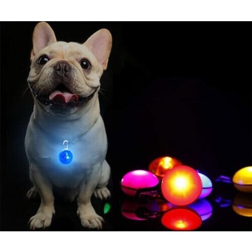 20 pcs/lot LED Flashlight Dog Cat Collar Glowing Pendant Night Safety Pet Leads Necklace Luminous Bright Decoration Collars