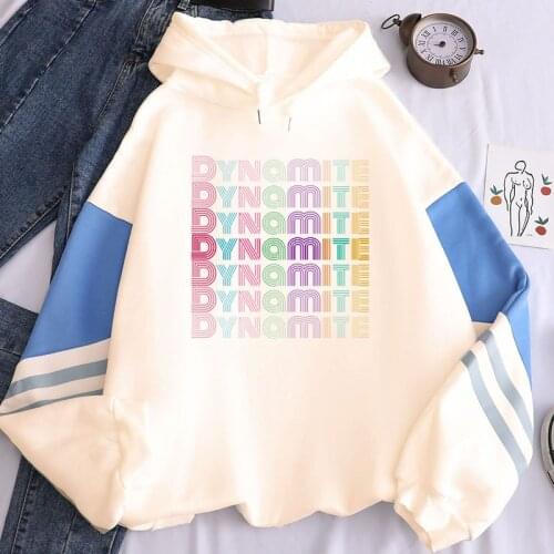 Kpop Dynamite album Hoodies Oversized Women Harajuku Sweatshirts Tops dynamite Casual Vintage Pullovers K-pop patchwork Hoodies