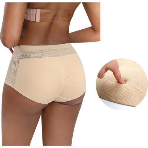 Sexy Women Mid-rise Sponge pad Enhancers Fake Ass Panty Hip Butt Lifter Underwear Bottom Push Up Panties Beathable Panty Shorts