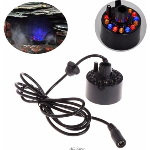 12 LED light Ultrasonic Mist Maker Fogger Water Fountain Pond Indoor Outdoor Aquarium Fish Tank Supplies New