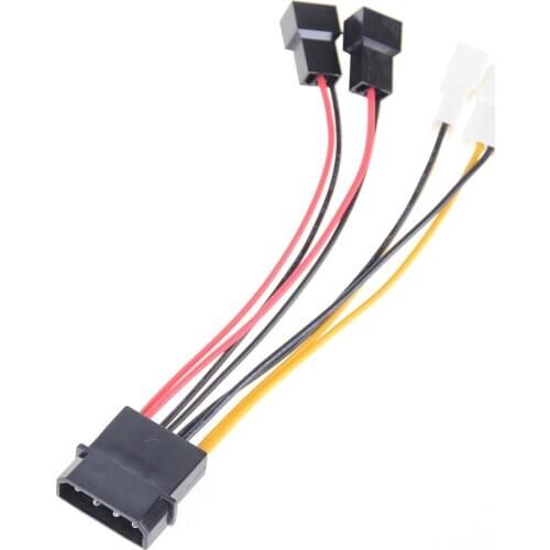1pcs 4-Pin Molex to 3-Pin fan Power Cable Adapter Connector Computer Cooling Fan Cables 12v / 5v DC for CPU PC Case Fan