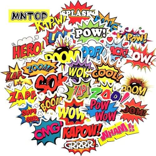 10/30/50pcs/lot Cartoon Funny Buzzword Decor English Alphabet Stickers For Laptop Luggage Motorcycle Phone Skateboard Kids Toys