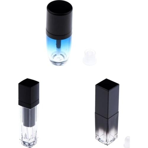 2pcs 4.5ml Clear Mini Lip Gloss Tube Empty Lip Balm Bottle Cosmetic Lipgloss Tubes Travel Container with Brush for Lipstick