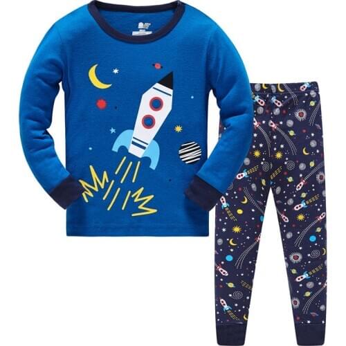 2020 Children Pajama Sets 3-8years Cartoon Boys Outfits Baby Pijamas Sleepwear Dinosaur Cotton Pyjamas Children Clothing