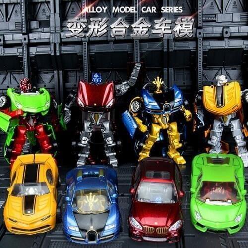 4 styles Mini Robot car model Manual Transformation Action Figure Inertial vehicle Boys Toys Brinquedos Toys For Children